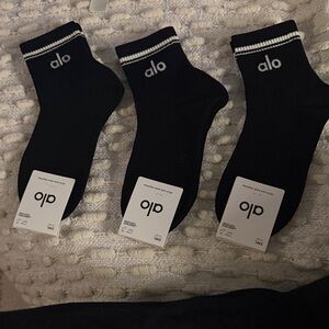 ALO Yoga Black throwback Athletic Socks